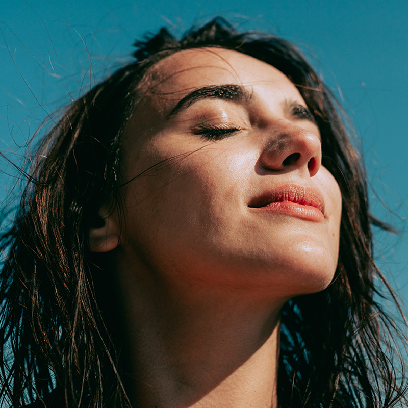 Woman sunbathing